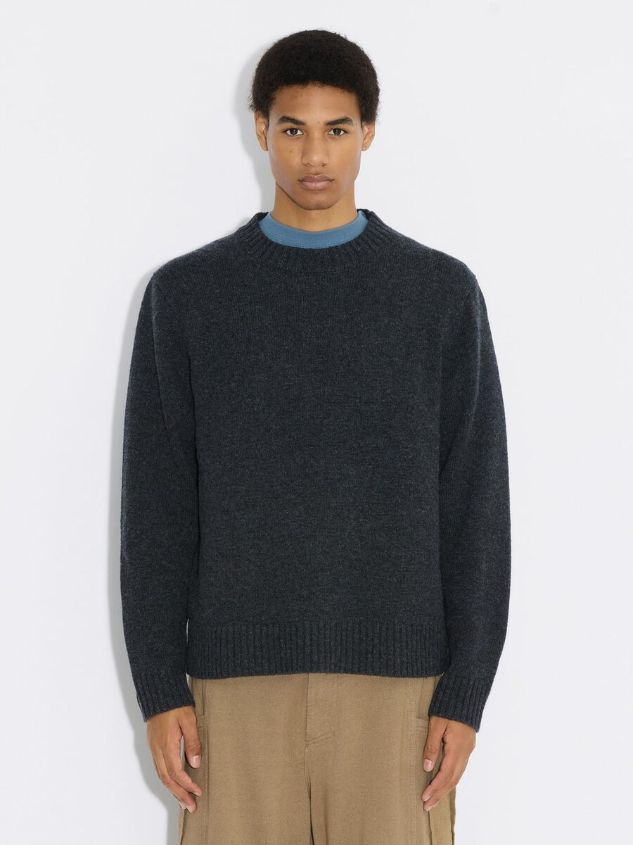 fluffy logo crewneck sweater