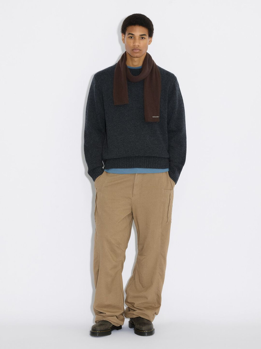 fluffy logo crewneck sweater