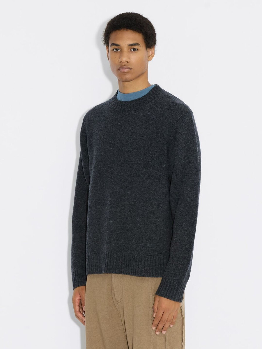 fluffy logo crewneck sweater