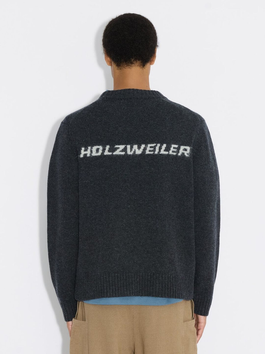 fluffy logo crewneck sweater