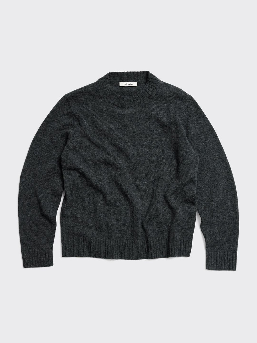 fluffy logo crewneck sweater