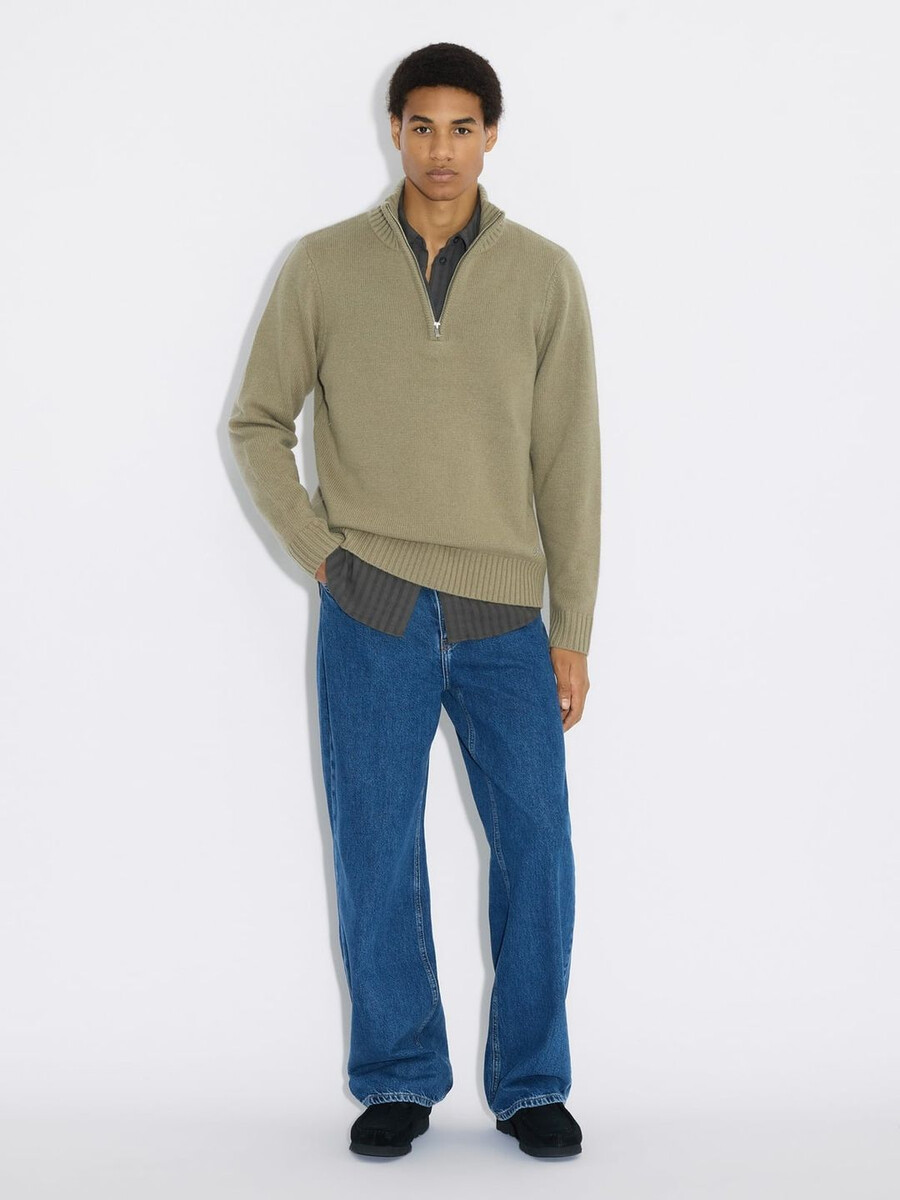 half-zip wool sweater