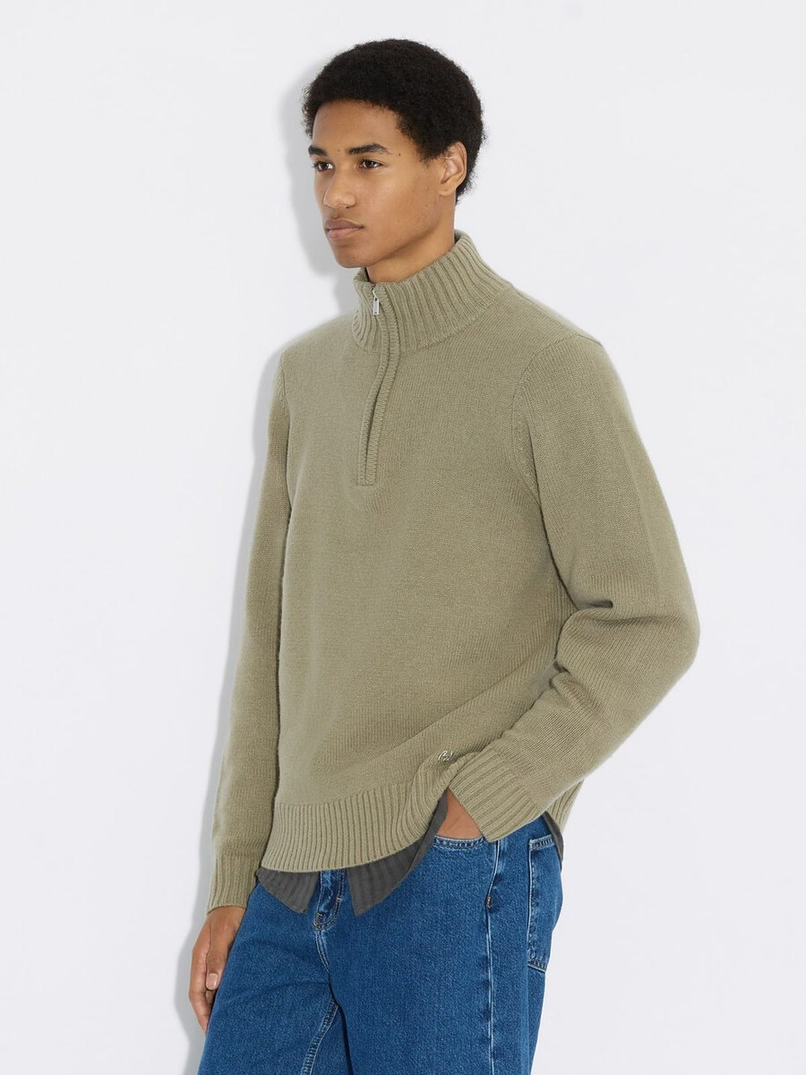 half-zip wool sweater