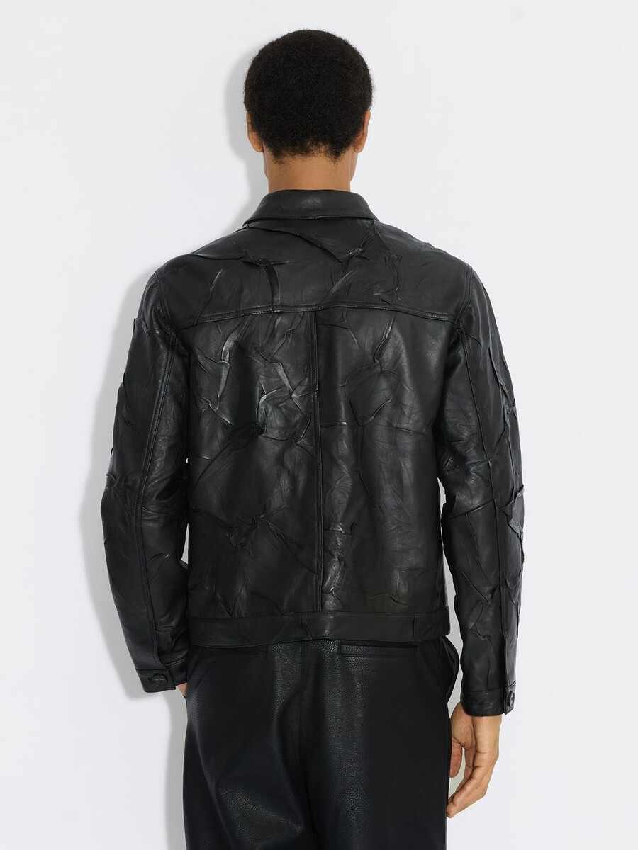 classic-fit leather jacket