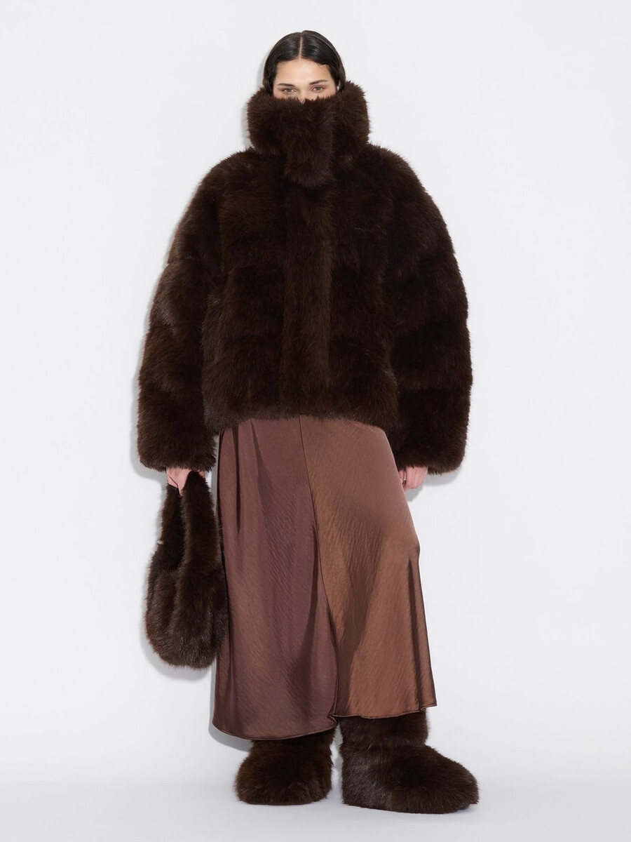 steilia faux fur down jacket